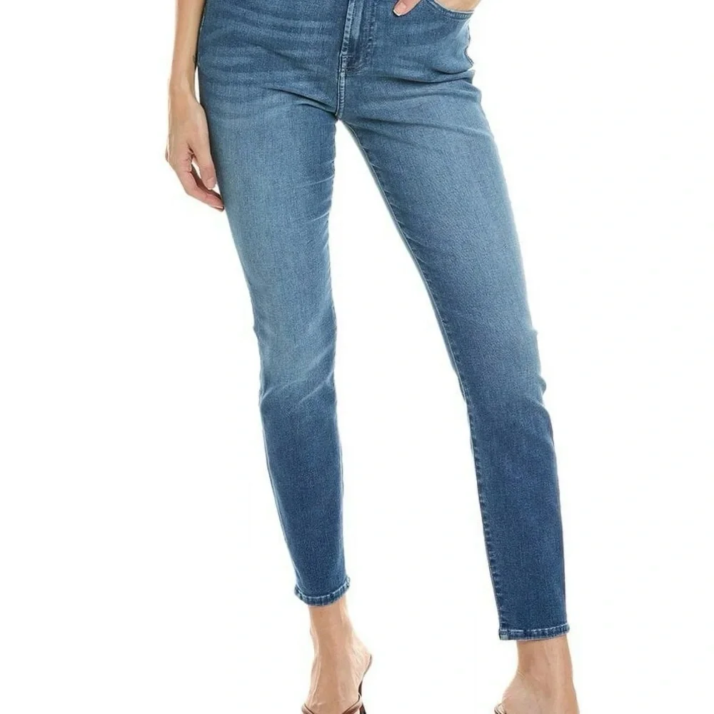 7 For All Mankind Women’s High Waist Gwenevere Skinny Jeans Medium Wash Size 32 - Picture 9 of 10